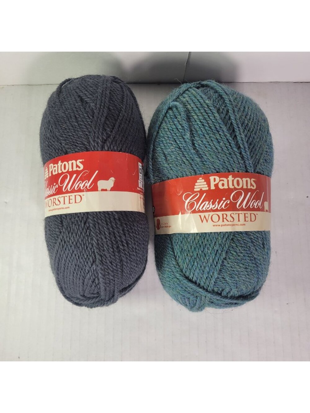 Mixed Lot of 2 Skeins Patons Classic 100% Wool Worsted Yarn